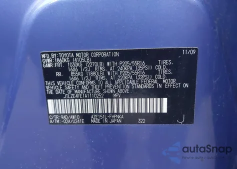 2010 Scion Xb Release Series 7.0 from USA, damaged, VIN JTLZE4FE1A1110252